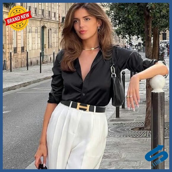 Leather Dress Belt with Automatic Buckle for Business Formal Wear main image 8